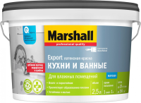 Краска Marshall EXPORT Кухни и ванные BW матовая  латексная 2,5 л / 5183646