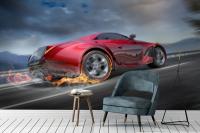 СAR-034 Фотообои 3D КРАСНЫЙ СПОРТКАР песок 200*240 РАСПРОДАЖА