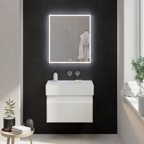 Зеркало TECNO c LED 70 с подсветкой, TE.mi.70 с функцией антизапотевание, белый глянцевый